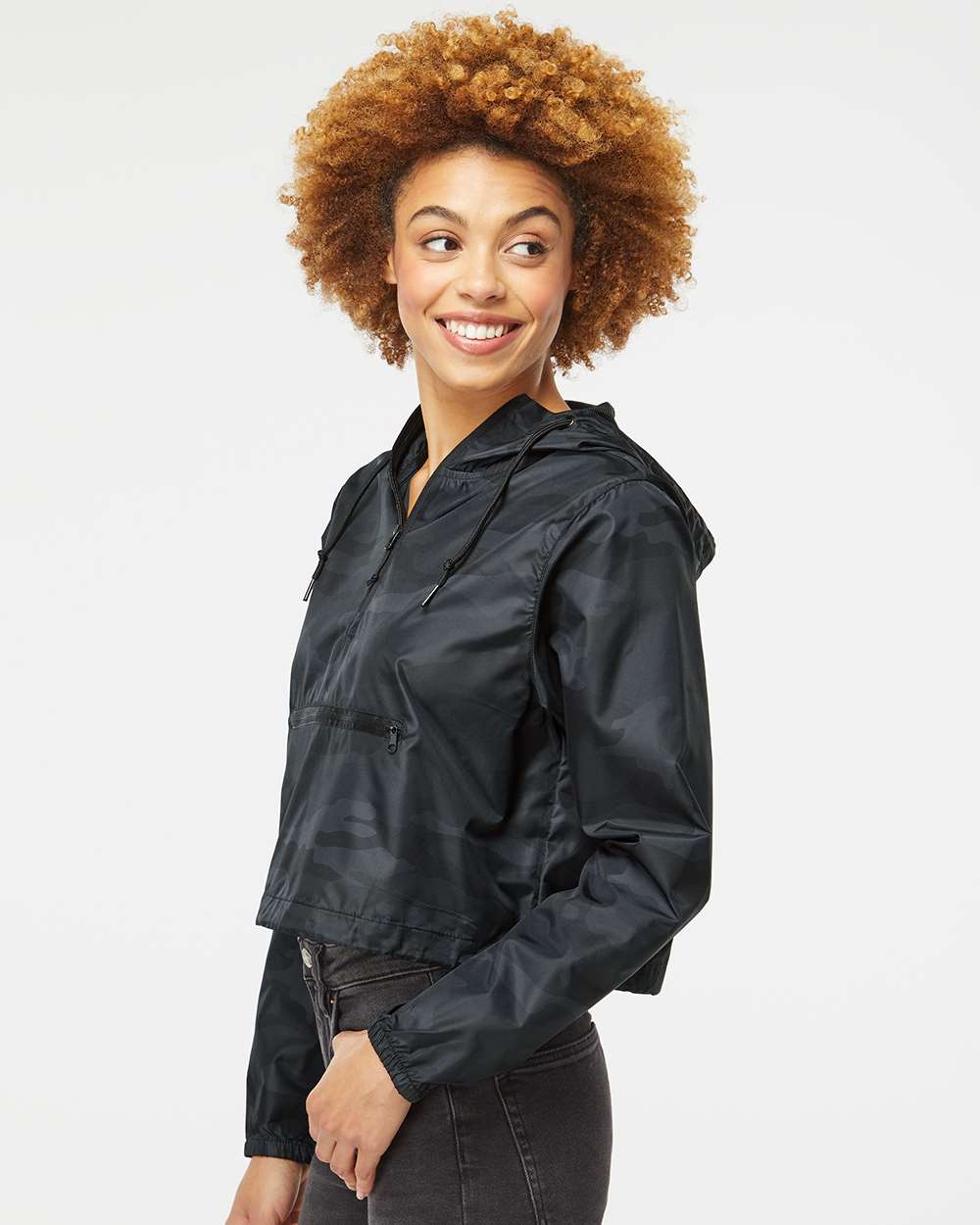 Independent Trading Co. - Women's Lightweight Quarter Zip - Crop Windbreaker
