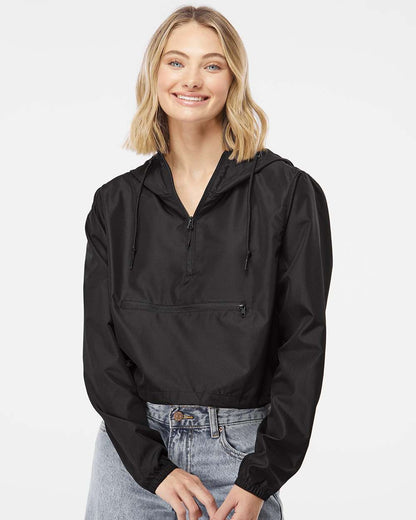 Independent Trading Co. - Women's Lightweight Quarter Zip - Crop Windbreaker