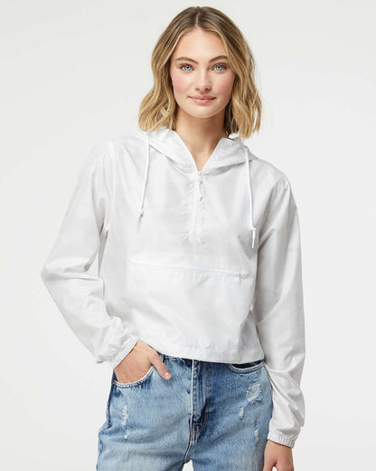 Independent Trading Co. - Women's Lightweight Quarter Zip - Crop Windbreaker